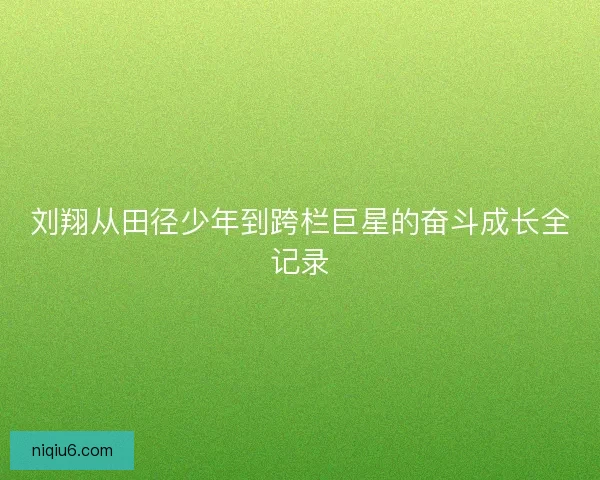刘翔从田径少年到跨栏巨星的奋斗成长全记录