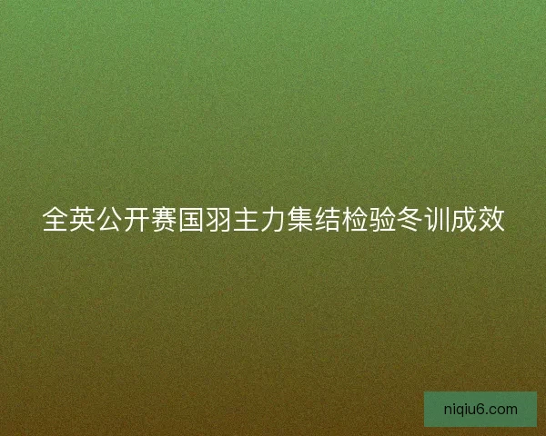 全英公开赛国羽主力集结检验冬训成效
